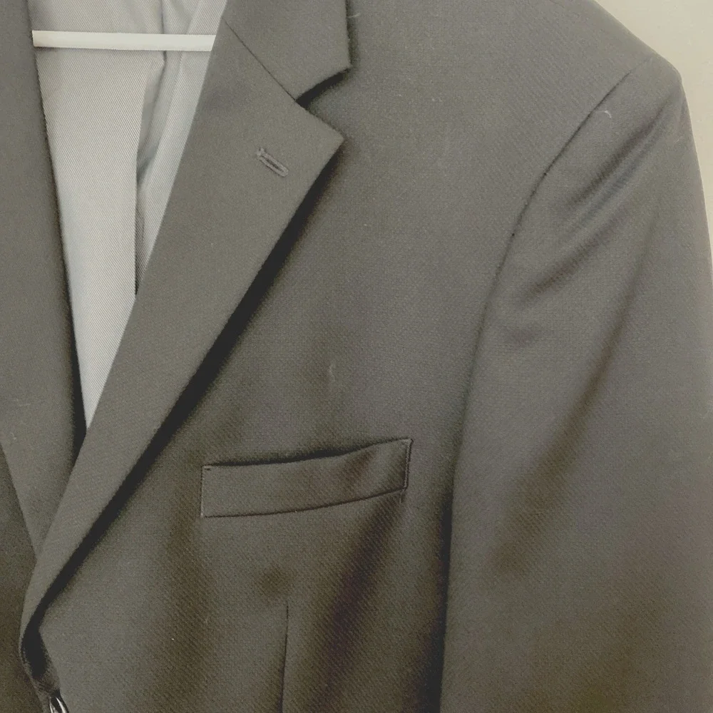 Pronto Uomo Wool Blazer Mens 44R Black Double Vented Office Formal Wear Wedding